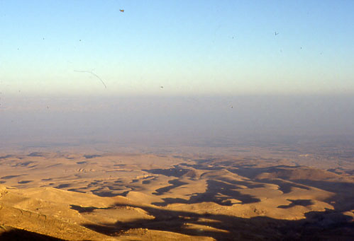 Panorama sulle steppe di Gerico e su Israele dal monte Nebo 