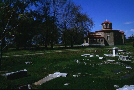 Chiesa ortodossa e scavi al luogo del battesimo di Lidia